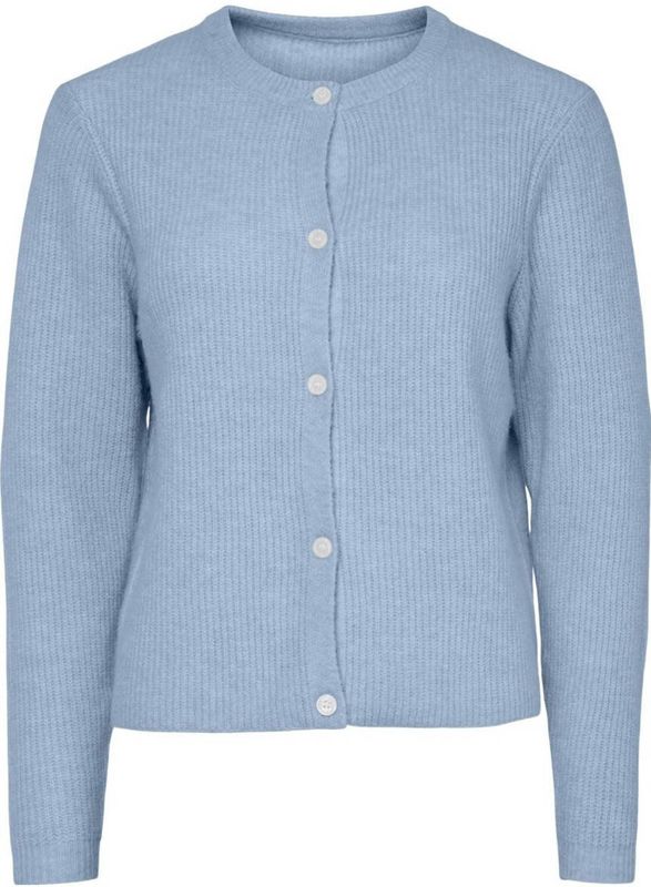 PIECES vest blauw gebreid