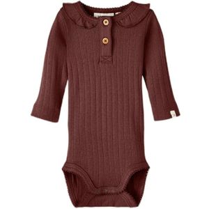 LIL' ATELIER BABY NBFRACHEL romper bruinrood