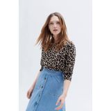 Caroll sweater met panterprint bruin