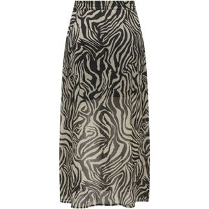 ONLY maxi rok ONLASTA met zebraprint zwart/ bruin