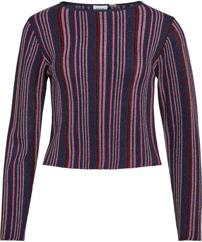 VILA gestreepte top paars met glitter