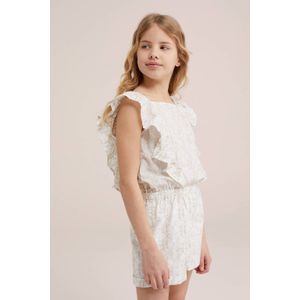 WE Fashion playsuit met ruches wit