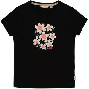 Moodstreet T-shirt met printopdruk zwart/roze