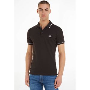 CALVIN KLEIN JEANS slim fit polo TIPPING black