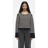 ROUGE EDIT - Gebreid Vest - Antraciet/Wit - Knitwear