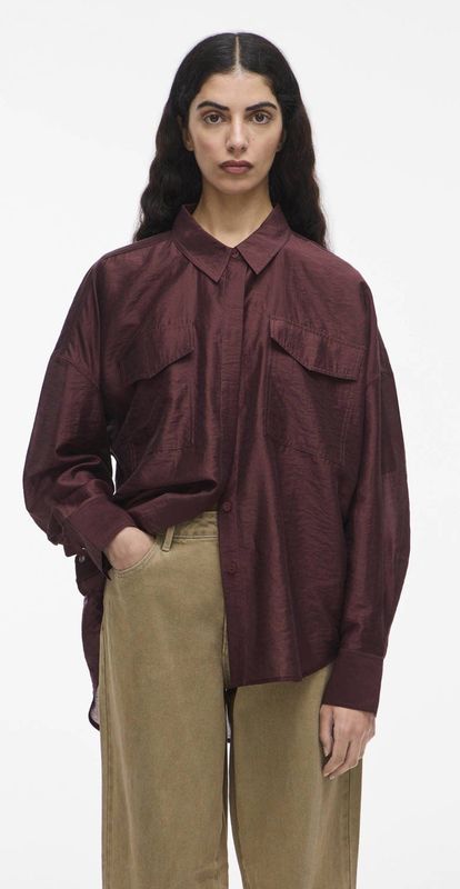 VILA - ROUGE EDIT - Blouse - Bruin - Klassieke Blouse