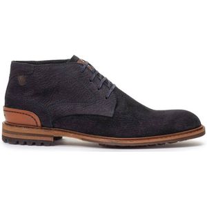 Floris van Bommel Crepi 11.26 suède veterschoenen donkerblauw