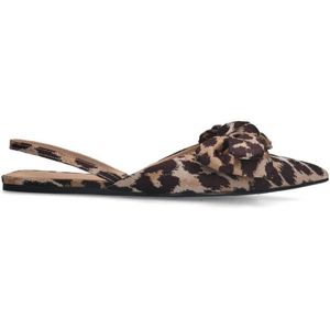 Sacha slingback loafers met panterprint beige/bruin