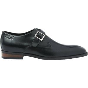 Van Lier Bregenz leren gespschoenen zwart