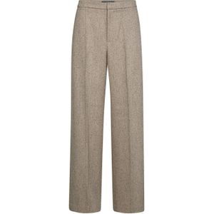 Mos Mosh - Mmleya Merlin Pant - Broek - Bruin - Luxe Bouclé Tweed Kwaliteit