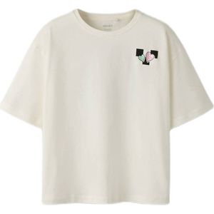 NAME IT KIDS T-shirt met backprint wit