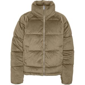 VERO MODA ribgebreide gewatteerde winterjas VMDEBBIESOFIA camel