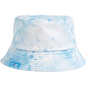 WE Fashion tie-dye bucket hoed blauw/wit