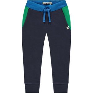 Stains&Stories regular fit broek donkerblauw/blauw/groen