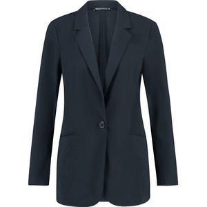 Expresso getailleerde blazer van travelstof donkerblauw