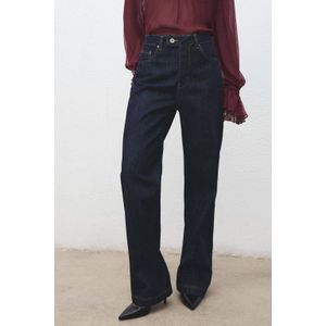Mango high waist straight leg jeans dark blue denim