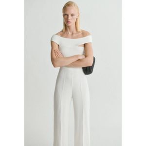 Mango straight jumpsuit ecru