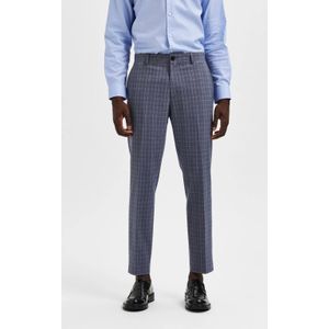 SELECTED HOMME geruite slim fit pantalon SLHSLIM grey checks: blue