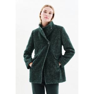 Caroll wollen manteljas donkergroen