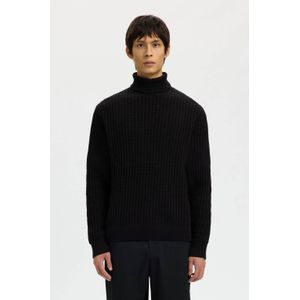 SELECTED HOMME coltrui met ingebreid patroon zwart