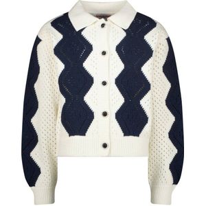 Vingino vest Meralle met all over print offwhite/donkerblauw