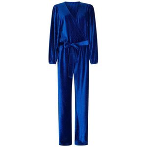 Another-Label fluwelen jumpsuit blauw