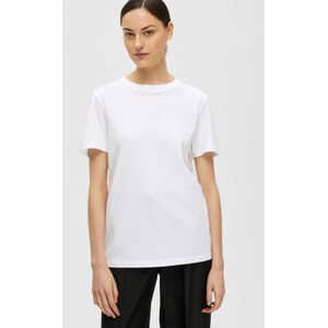 SELECTED FEMME T-shirt SLFMYESSENTIAL van katoen wit