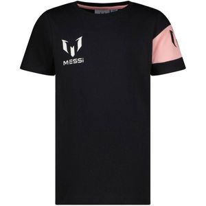 Messi T-shirt Captain met printopdruk zwart/lichtroze