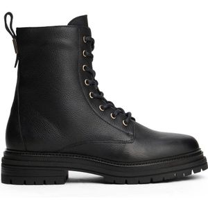 Tommy Hilfiger - Veterlaarzen - Zwart - Fijn Generfd Leer