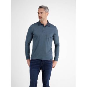 LERROS - Regular Fit - Polo - Blauw - Lange Mouwen