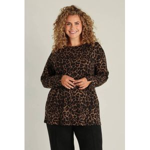 Yest Curve top met panterprint bruin