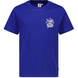 America Today T-shirt met backprint blauw