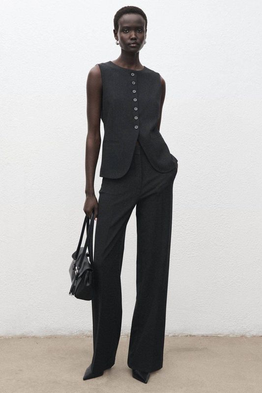 MANGO Gilet 'Daisy'  antraciet