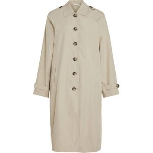 VILA trenchcoat jas VIBALINJA van gerecycled polyester ecru