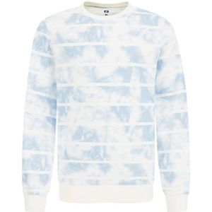 WE Fashion tie-dye longsleeve wit/lichtblauw