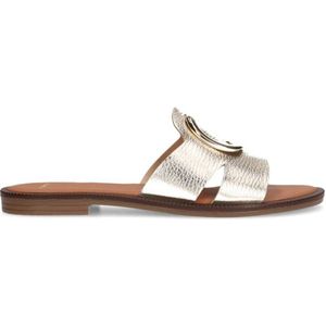 Manfield leren slippers goud