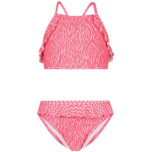 Just Beach crop bikini met ruches roze