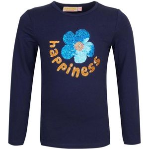 Someone longsleeve Cerina met printopdruk en pailletten donkerblauw