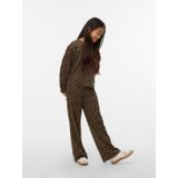 VERO MODA GIRL regular casual broek met panterprint groen