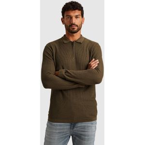 Cast Iron trui fijn gebreid bruin