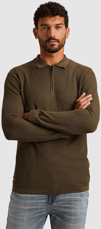 Cast Iron trui fijn gebreid bruin