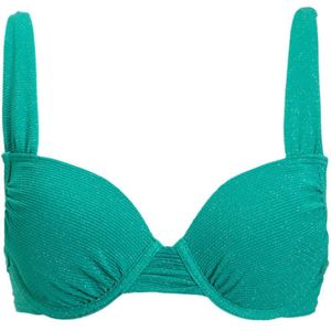 BEACHWAVE voorgevormde beugel bikinitop met lurex groen