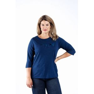 Paprika top donkerblauw met pailletten