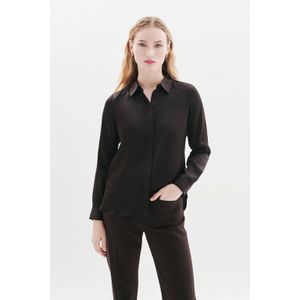 Caroll zijden blouse donkerbruin