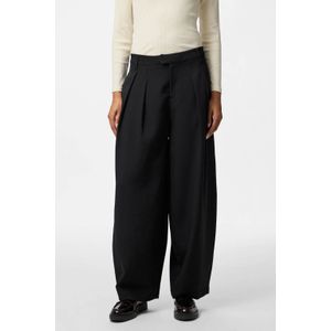 PIECES regular waist broek zwart