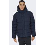 ONLY & SONS gewatteerde jas donkerblauw