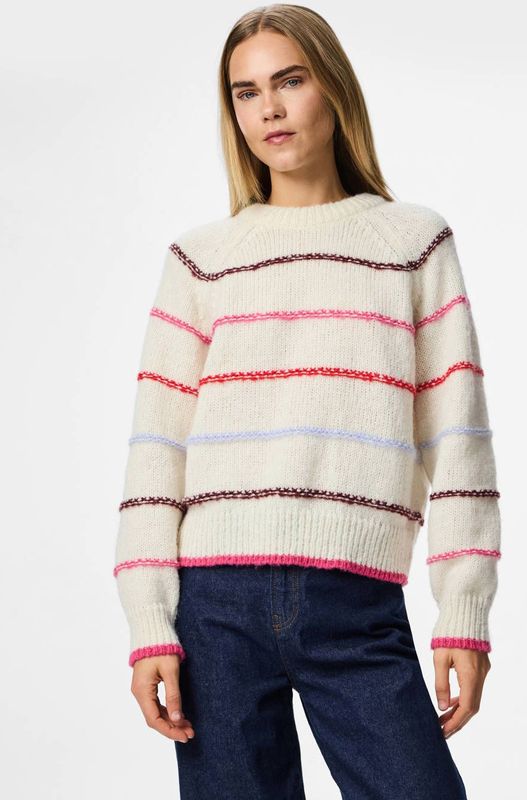 PIECES - PCNELIA LS O-NECK KNIT NOOS BC - Gebreide Pullover - Dames