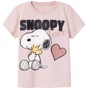 NAME IT KIDS T-shirt NKFNANNI SNOOPY met printopdruk zacht oudroze