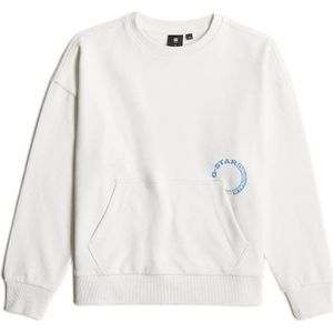 G-Star RAW sweater sweater loose wit/lichtblauw