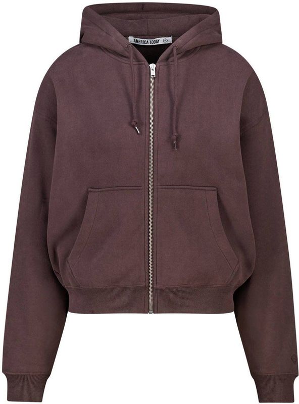 America Today sweatvest donkerbruin